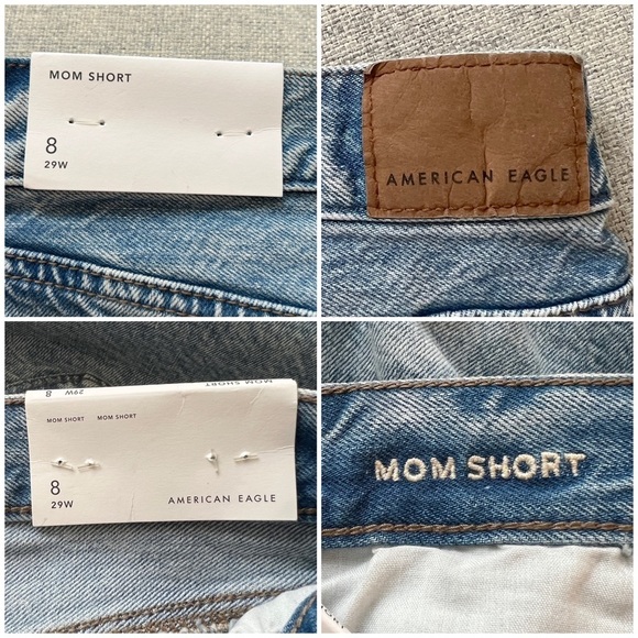 🏷️ SOLD • AMERICAN EAGLE • Denim Mom Shorts in Medium Destroy • 8 - Picture 10 of 13